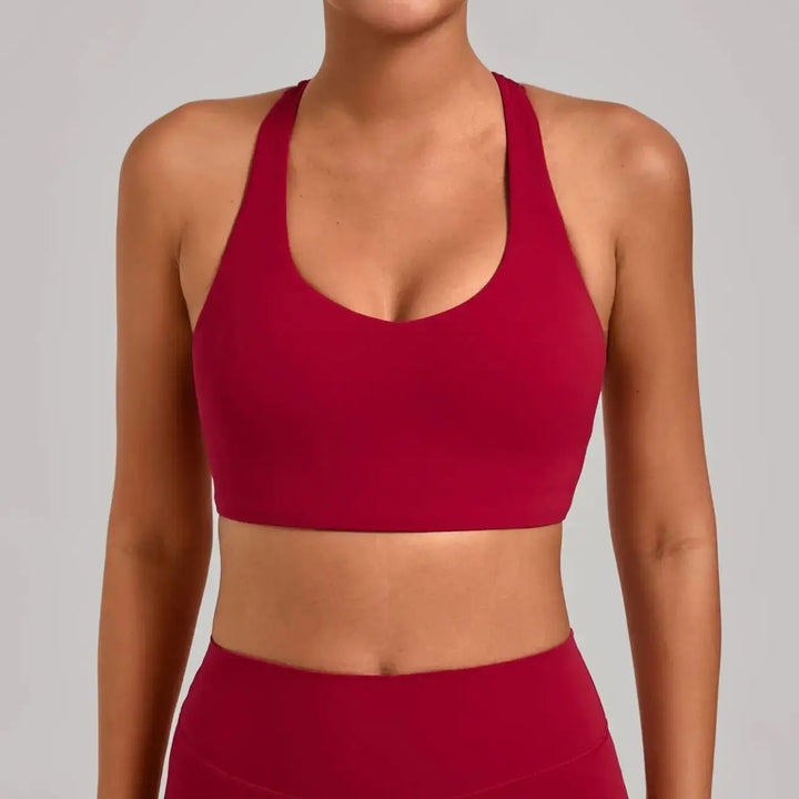Ning yu Breathable Tank top Sports bra Women's Tight fitting outdoor Yoga bra Running and Fitness Sports bra Shockproof Gym Bra - ATFH