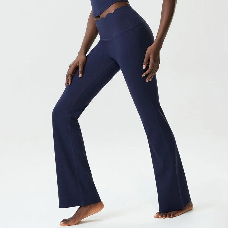 Women High Waist Yoga Pants Super Soft Stretchy Wide Leg Workout Trousers Breathable Gym Bell-bottoms Female Sportswear ATFH