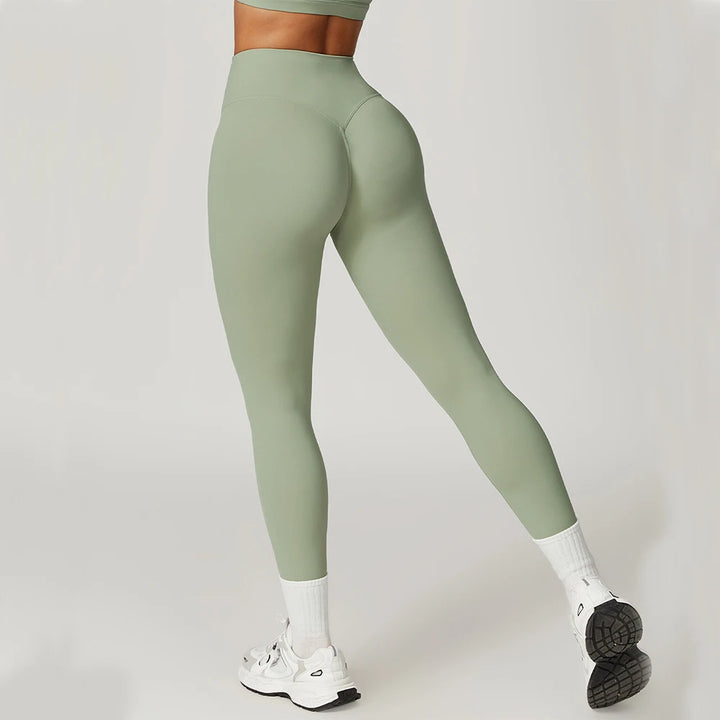 Women's Gym Push Up Yoga Pants Nude Feeling Sports Clothes Elastic High Waist Buttock Lifting Sports Fitness Tight Sweatpants - ATFH