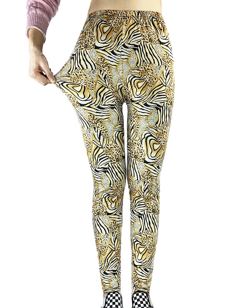 CUHAKCI Fashion Women Leggings Beautiful Leaf Floral Printing High Waist Jeggings Stretch Pant Sexy Hot Sale Clothing Mujer - ATFH