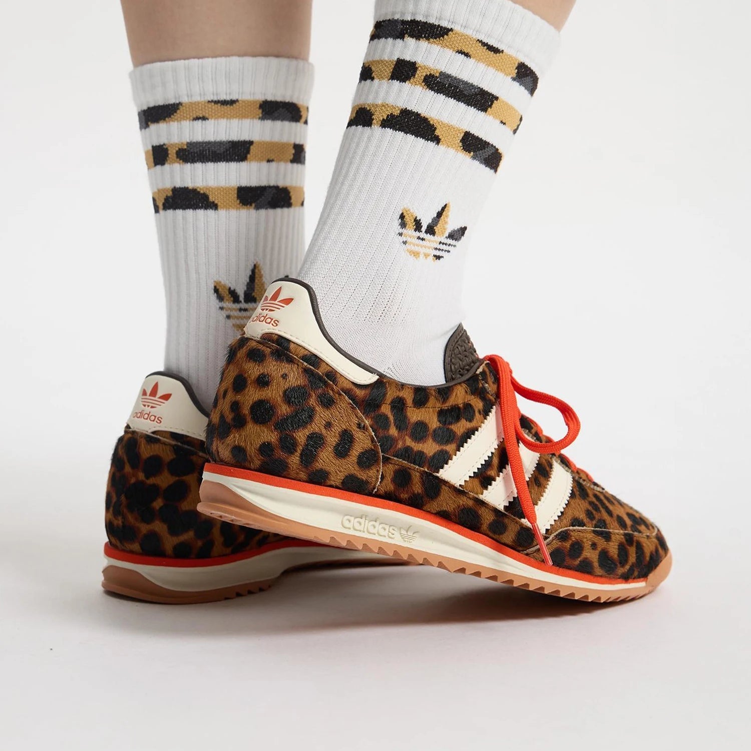 Adidas genuine clover women's leopard print durable and fashionable sports shoes JI0189 ATFH