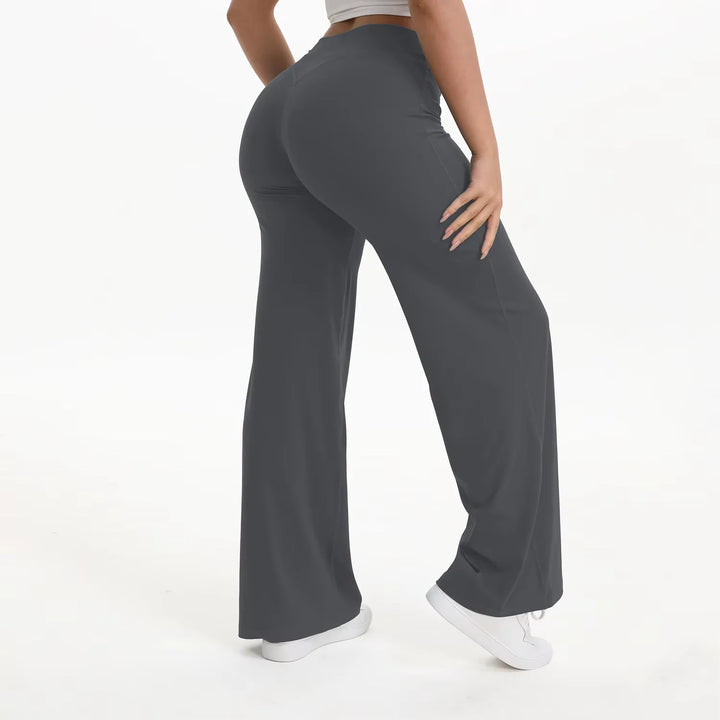 NCLAGEN SoftMotion Straight Leg Bottoms Women's Mid-Waist Yoga Pants GYM Leggings Naked Feel Pilates Running Sports Trousers - ATFH