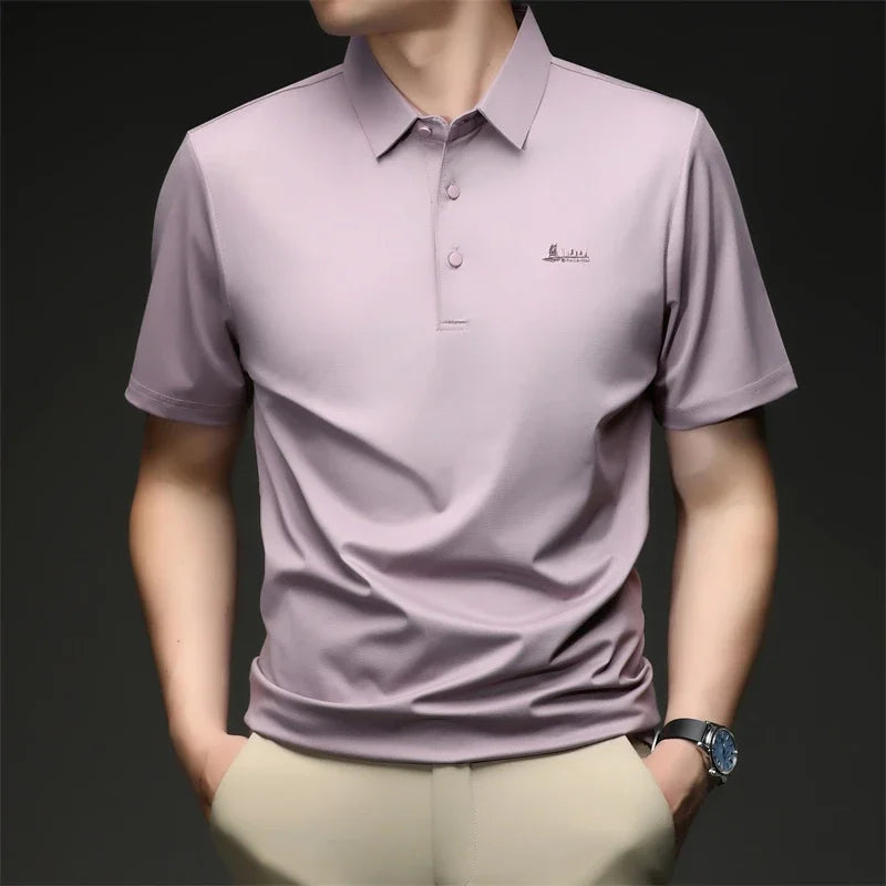 Men Breathable Polo Shirt Short Sleeve Casual Style For Men Perfect For Daily Work Travel Outdoor Leisure And Business Meetings