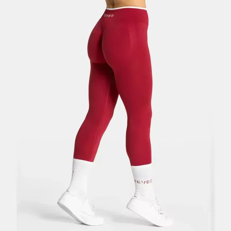 TEVEO High Waist Seamless Scrunch Leggings for Women Yoga Pants Hip Lifting Running Exercise Gym Ignite Sculpt Series ATFH