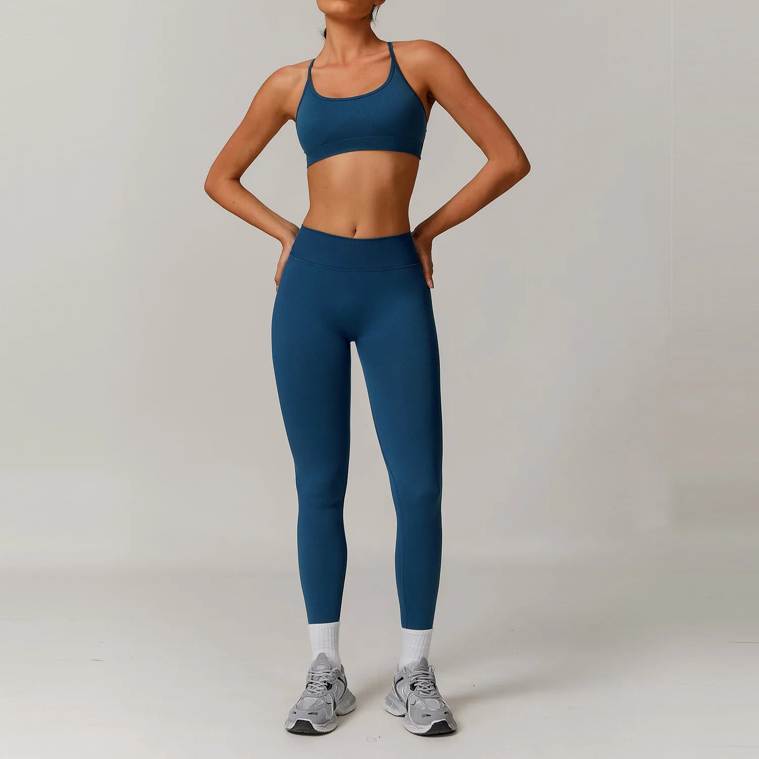 Yoga Set 2/3PCS Gym Clothes Sportswear Yoga Suits For Women Long Sleeve Crop Top Fitness Set Tracksuits Sports Bra Gym Leggings - ATFH