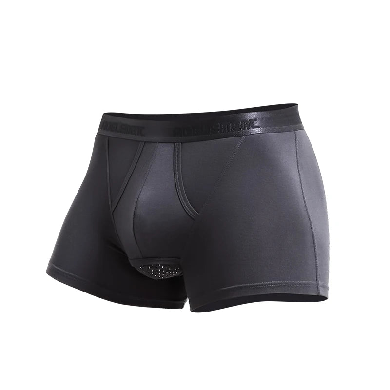 5-Pack of Men's Underwear, Men's Leather Bullet-Type Separation, Long-Resistant Shorts, Scrotum Support, Men's Boxer Briefs, Box
