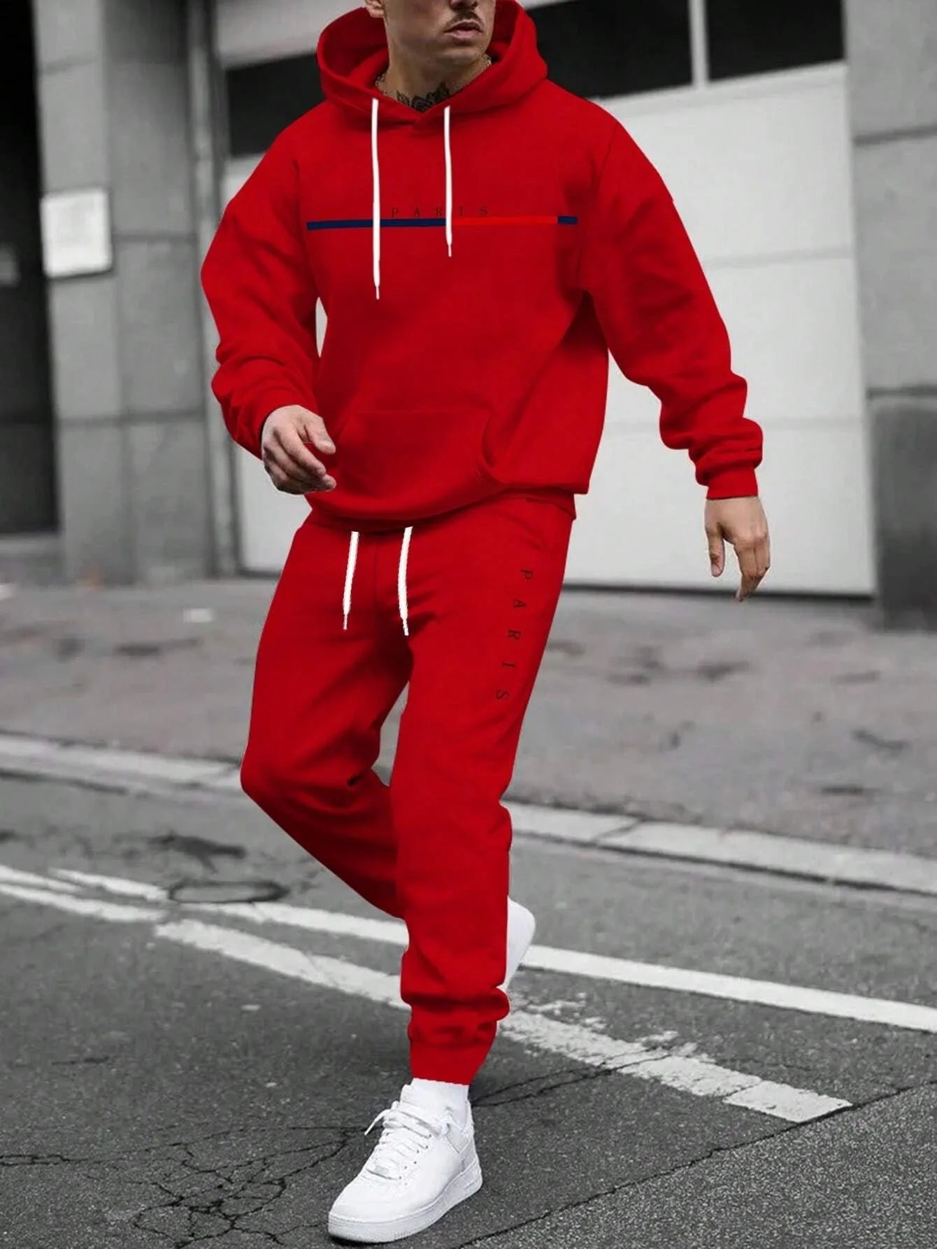 2026 Spring and autumn two-piece men's drawstring women's sports set hooded set quality comfortable casual pullover fashion - ATFH