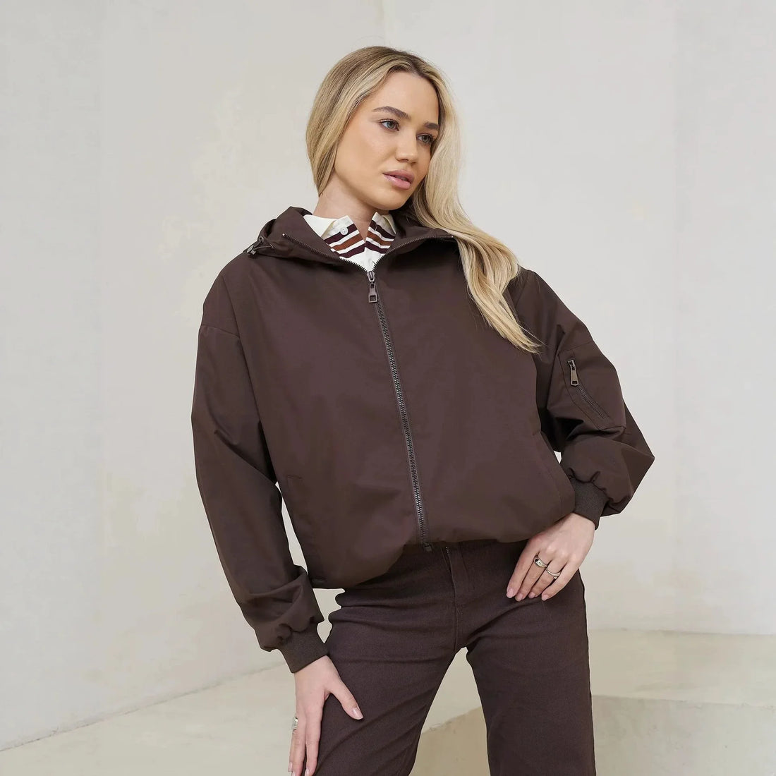 2026 Hot-Selling Women's Spring and Autumn Windproof Hooded Jacket Top