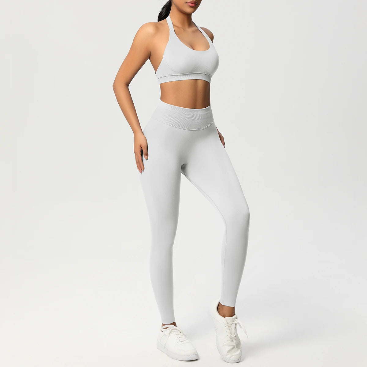 2 Piece Yoga Clothes Women's Tracksuit Athletic Wear Pilates Fitness Suit Gym Workout Push Up Clothes Sports Bra Leggings Suit - ATFH
