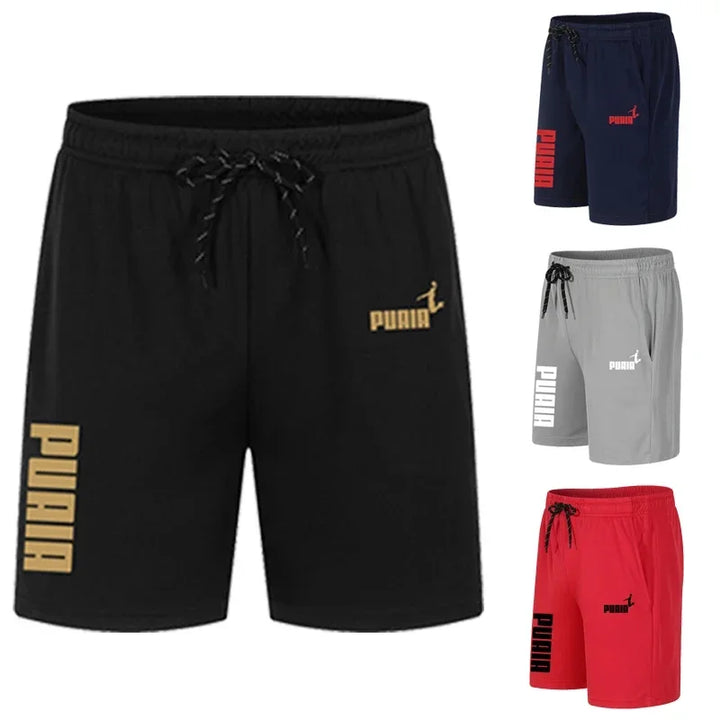 2026 Summer Men's Shorts New Polyester Breathable Elastic Pull Rope Basketball Running Casual Sports Shorts