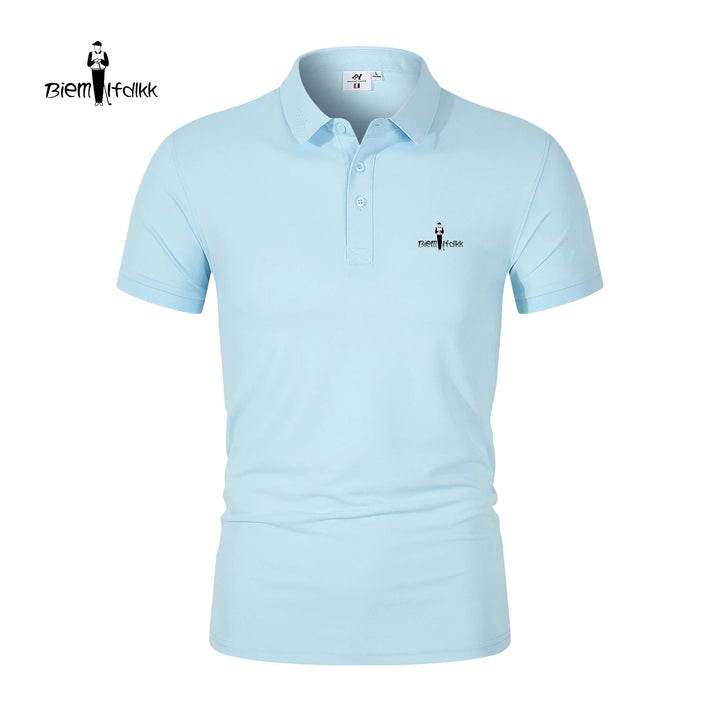 Summer short sleeved polo shirt men's casual style striped top T-shirt breathable cool high-end business 2024
