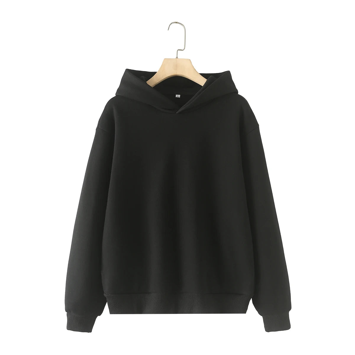 HH Trendy Solid Sweatshirt Set For Women Long Sleeves Causal Hooded Sweatshirt+Drawstring High Waist Straight Pants