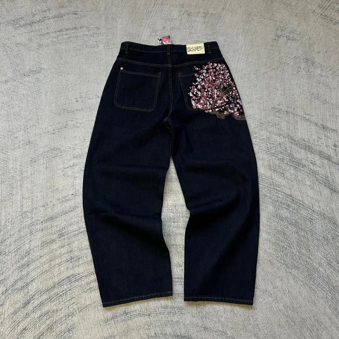 2026 Hip-hop gold coin jeans Y2K retro low waist wide leg zipper pants y2k clothing men's fashion embroidered loose jeans