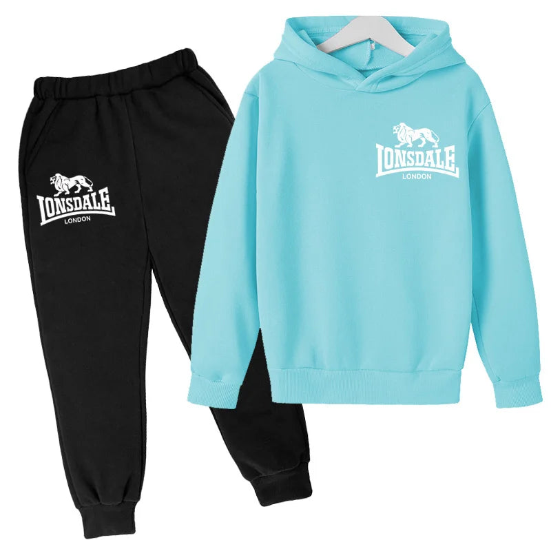 Kids Fashion Hoodie Boys Lion Print Tracksuit Girls Toddler Coat 3-12Y Top+pants 2P Clothing Charming Casual Sports Jogging Set - ATFH