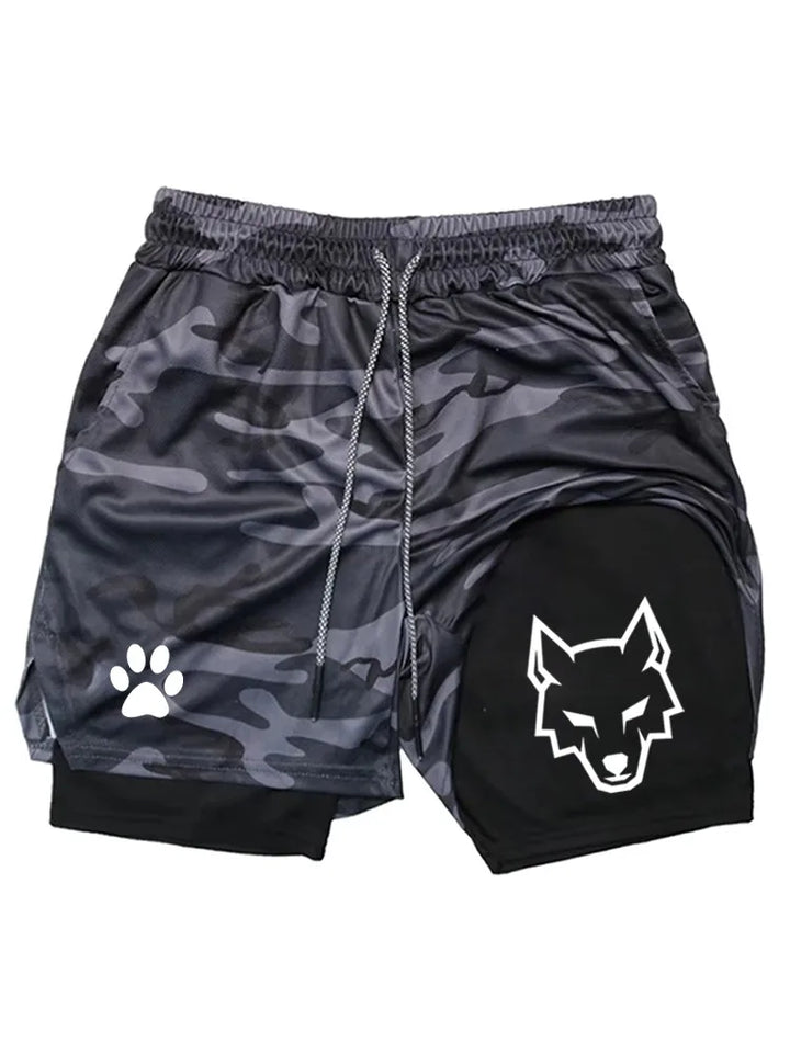 NEW SUMMER Men's Sports Shorts, 2 in 1 Gym Casual Running Sportswear, Double Layer Shorts for Fitness  WX002