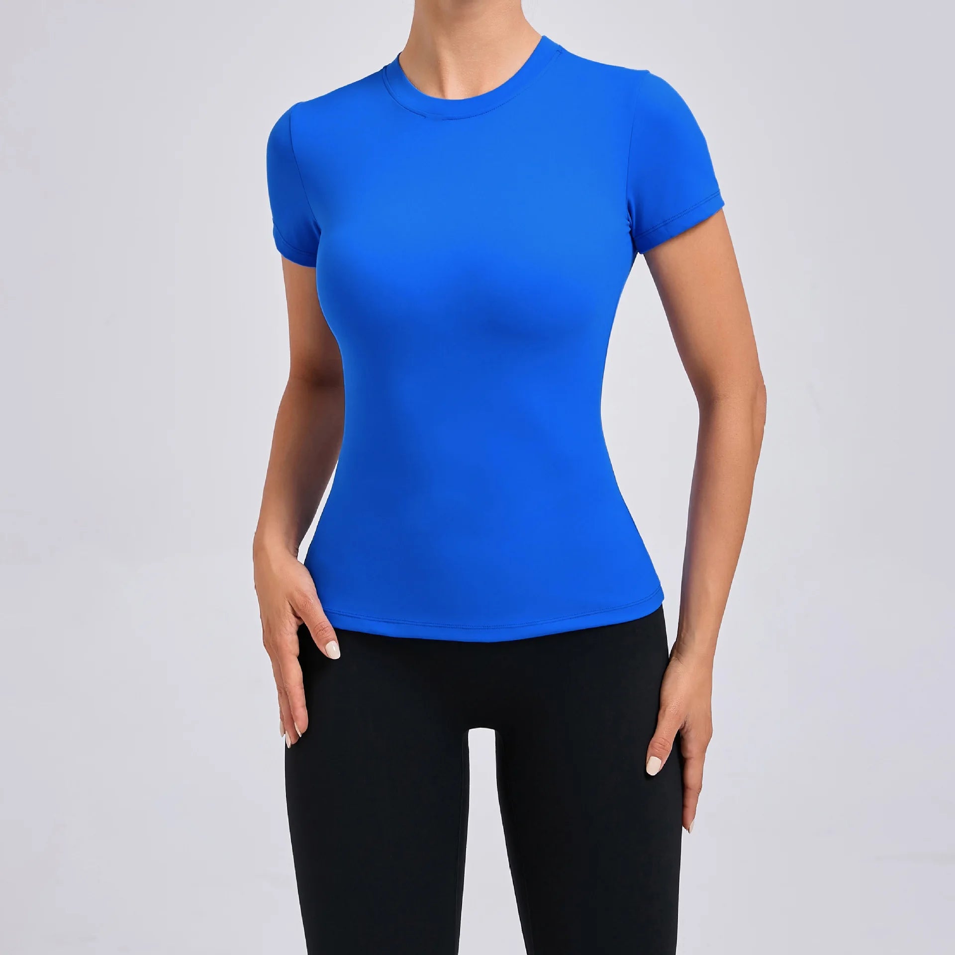 Gym Workout Women's Versatile T-shirt Short Sleeve No Padding Workout Top Outdoor Running Fitness Sports Short Sleeve Sportswear - ATFH