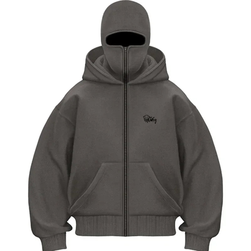 New men's tops, hooded zippered sweatshirts, double hoods, couple's clothing, autumn and winter fashion clothing - ATFH