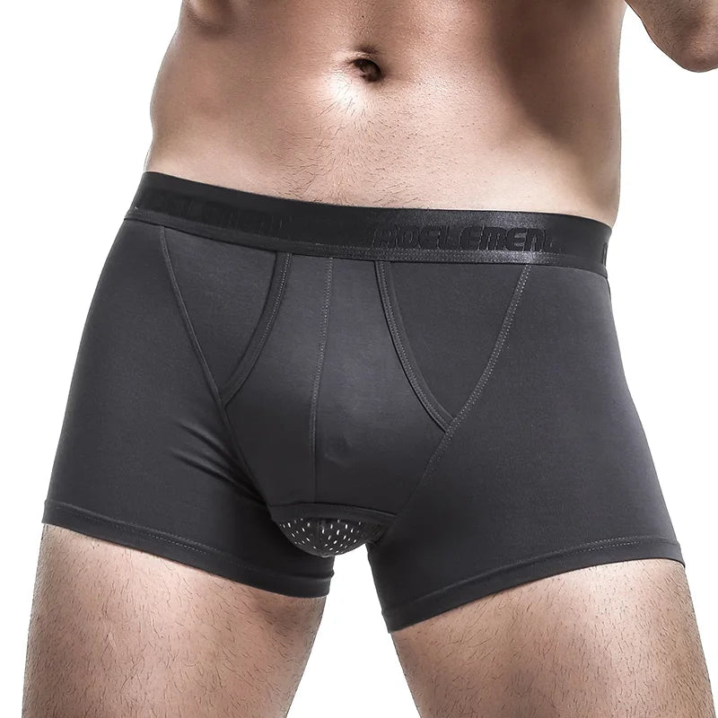 5-Pack of Men's Underwear, Men's Leather Bullet-Type Separation, Long-Resistant Shorts, Scrotum Support, Men's Boxer Briefs, Box
