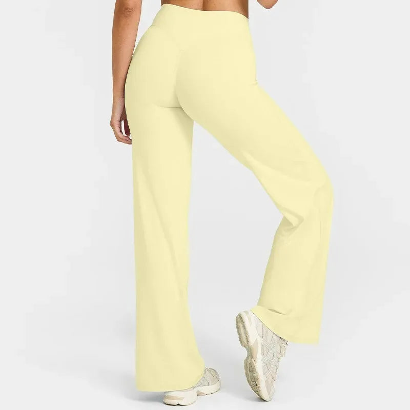 STOUREG Sport Trousers Straight-Leg Pants Ultra Soft Butter Fabric Women's Mid-Waist Yoga Pants GYM Naked Feel Pilates Running ATFH