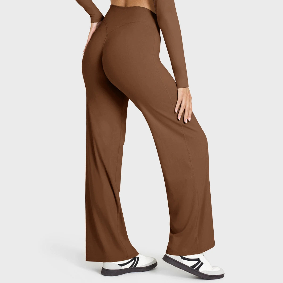 STOUREG Sport Trousers Straight-Leg Pants Ultra Soft Butter Fabric Women's Mid-Waist Yoga Pants GYM Naked Feel Pilates Running ATFH