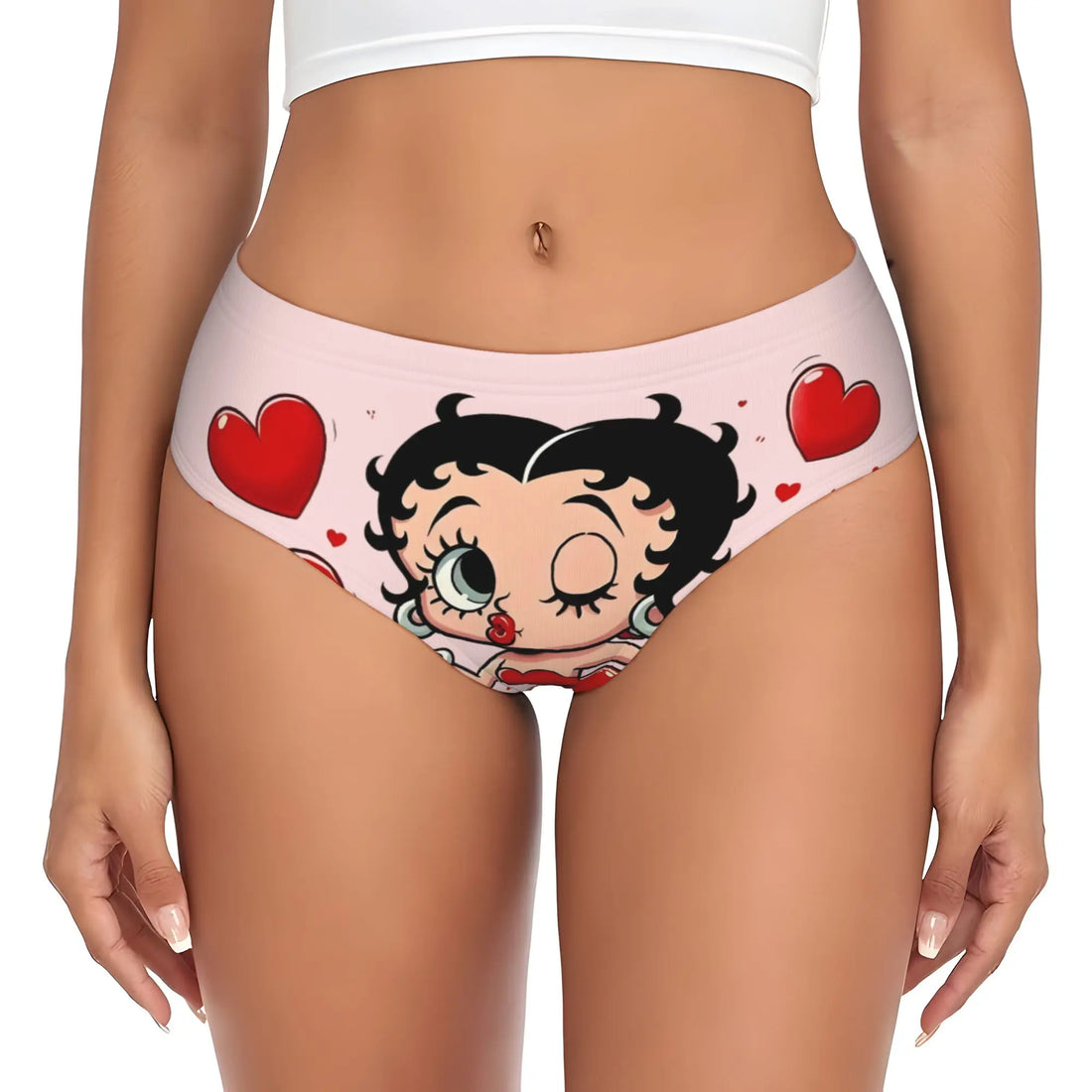 Cartoon Girl Boop  Brief Panties Womens Comfort Stretch Bettys  Underwear