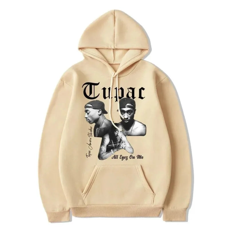 Rapper Tupac 2pac Hoodie Men Women Clothes Sweatshirt Men Women Hoodies Fashion Letter Printed Graphic Sweatshirts Loose Casual