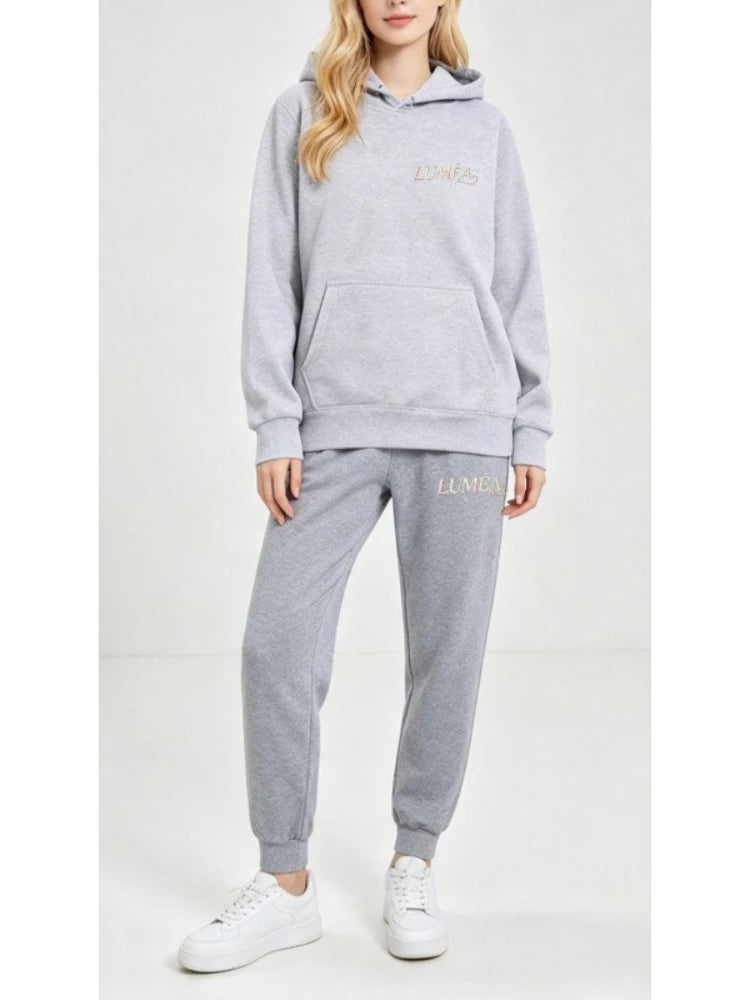 Women's Tracksuit Hoodies Trousers 2PCS Suit Winter Sports Jogging Outfits Fashion Street Designer Clothes for Women Pants Set