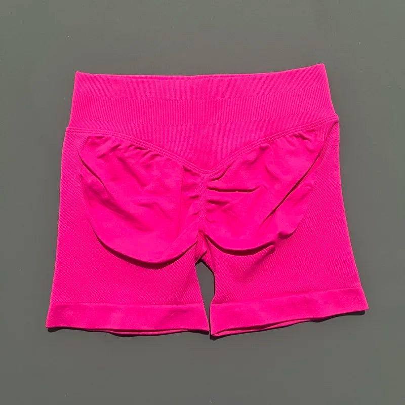 HISTELLO Women Sports Shorts 4.5" Seamless Low Waist Scrunch Bum Butt Lifting Stretch Gym Yoga Workout Fitness Short Leggings Tahsi Fashion House