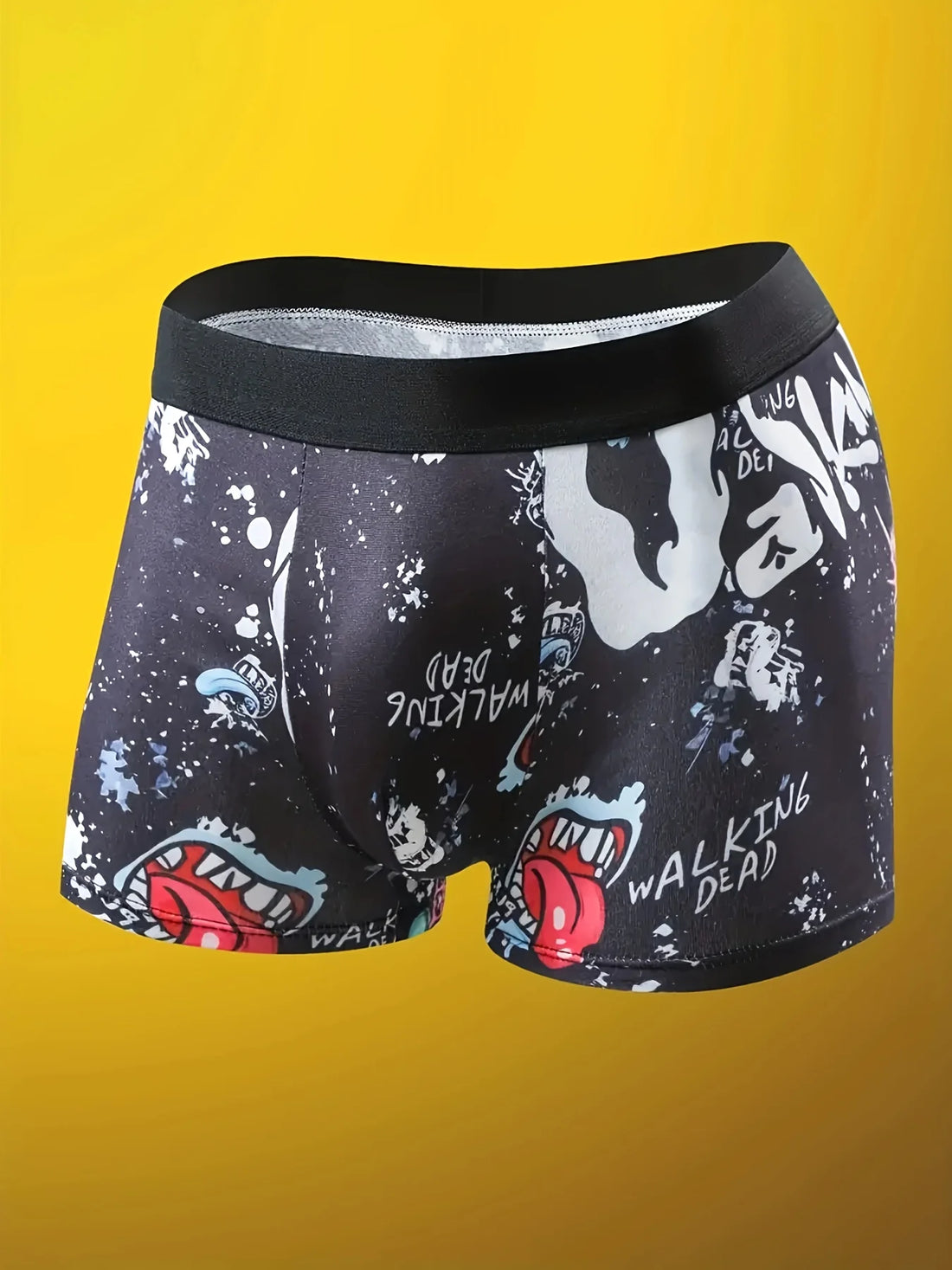 10pcs Men's underwear fun printed men's flat corner pants suitable for beach leisure, outdoor swimming, teenagers' men's panties