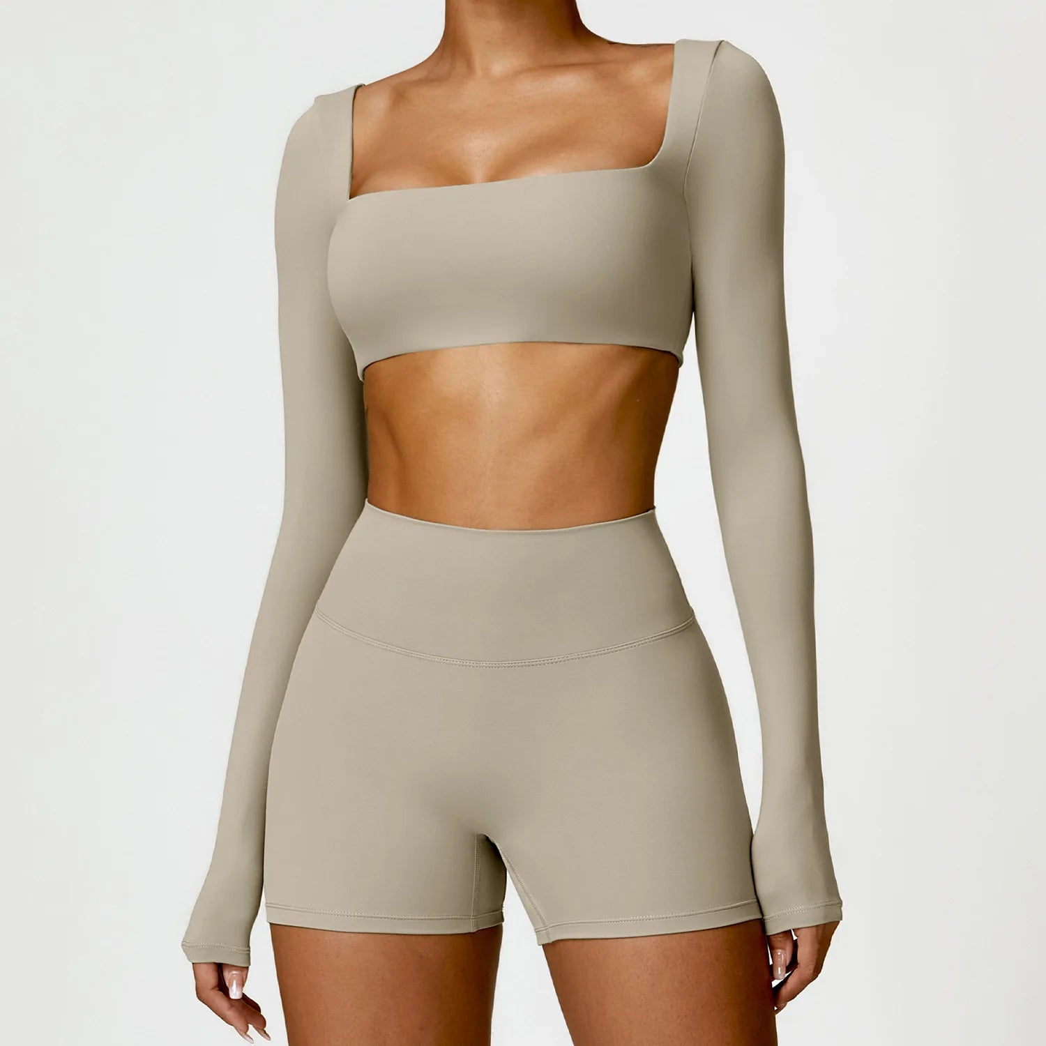 Summer 2PCS Yoga Suit Sports Set Women Quick-Dry Gym Set Women Tracksuit Running Workout Long Sleeve Sports Shirt Yoga Clothing - ATFH