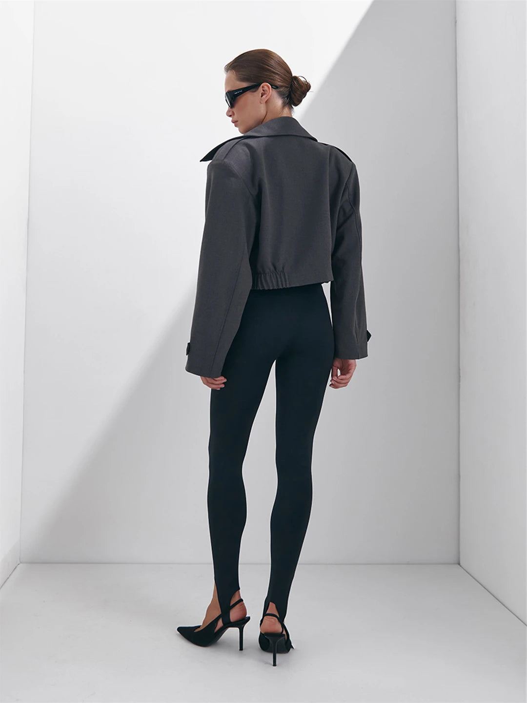 Seamless Black Leggings with Straps Yoga Summer Slightly Fashion Sexy High Waist Slim Tights Hip Lift - ATFH
