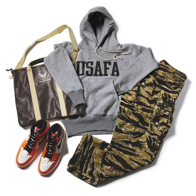NON STOCK Heavy Thickened Tier Bottom Sweater Men's USAFA Sports Pullover Hoodie - ATFH