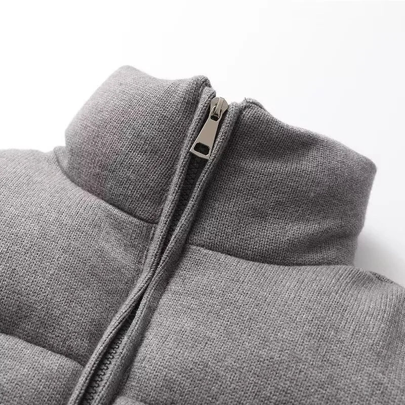 KEYANKETIAN Winter New Women's Stand up Collar Zipper Side Pocket Warm Knitted Cotton Jacket Breadms for Women coat ATFH