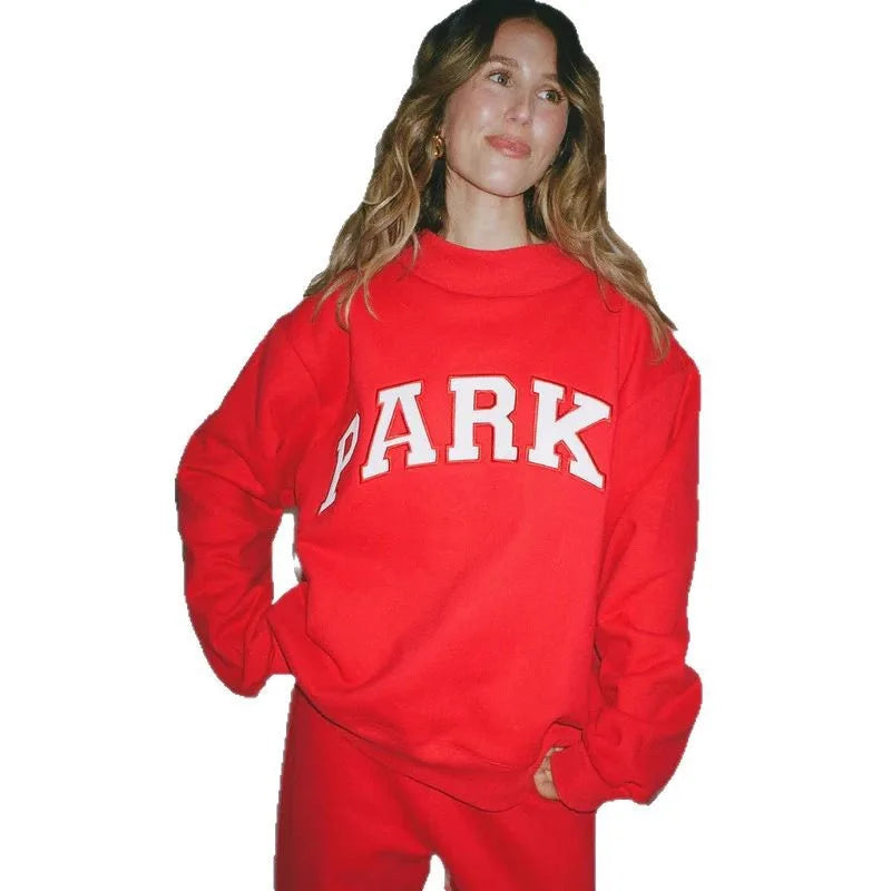 Women's Y2K Harajuku Long Sleeved Shirt Casual Sportswear Street Daily Solid Oversized round Neck Top Loose Jacket - ATFH