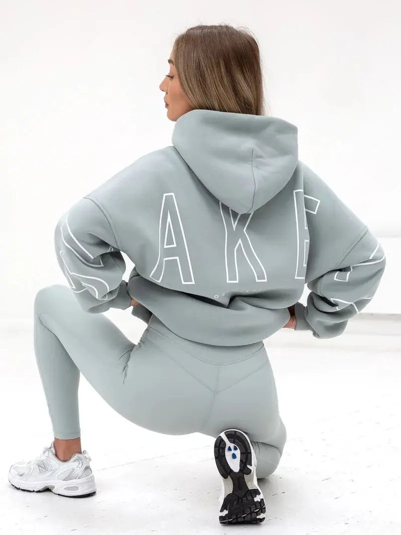 European American Fashion Printed Hooded Hip Hop Sweatshirt 2025 New Cross Border Thickened Versatile Long-sleeved Loose Clothes - ATFH