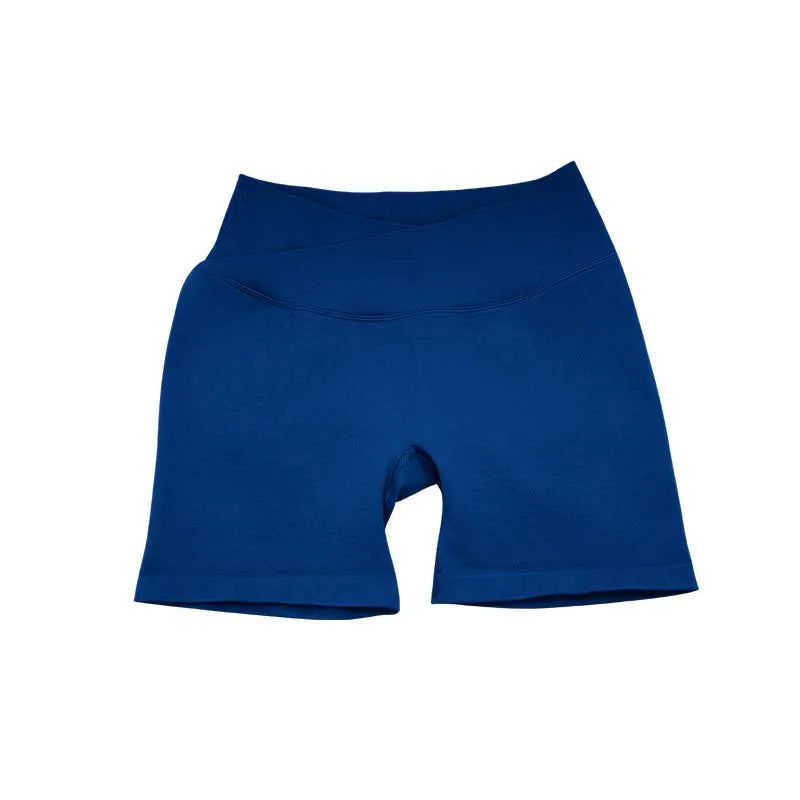 Lemonsky High elasticity hip lifting fitness yoga shorts, summer sports solid color shorts