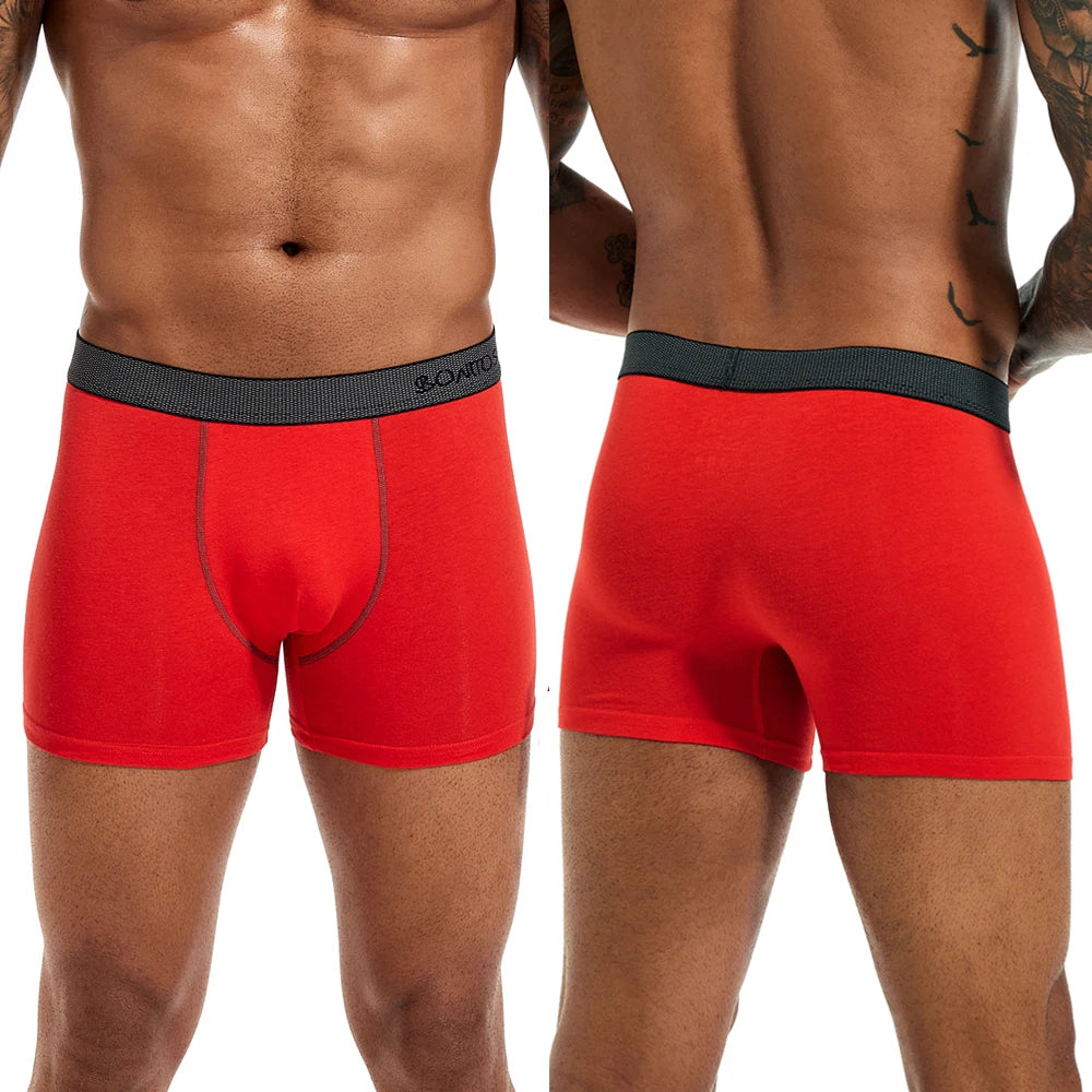 4pcs/pack Boxer Briefs Men's Panties Letter Man Underwear Solid Color Cotton Men Underpants Sexy Undrewear Shorts BONITOS Brand