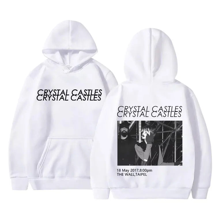 Canada Band Crystal Castles Double Sided Print Hoodie Men Women Gothic Punk Sweatshirt Men's Rock Oversized Pullover Streetwear - ATFH