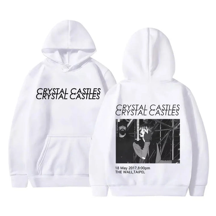 Canada Band Crystal Castles Double Sided Print Hoodie Men Women Gothic Punk Sweatshirt Men's Rock Oversized Pullover Streetwear - ATFH