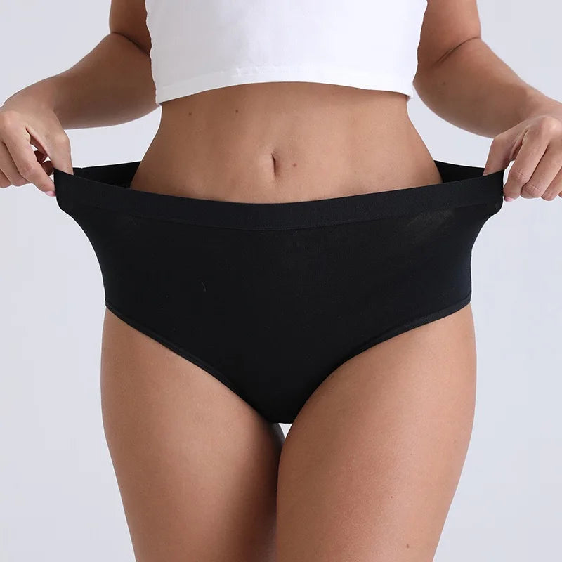 3pcs Cotton Women Panties Lady Plus Size Underwear Large Size High Waist Briefs Breathable Solid Color Female Lingerie