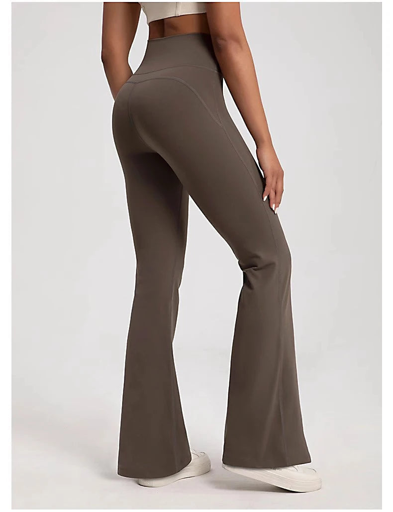 High-Waist Flared Yoga Leggings for Women High-End Wide-Leg Breathable Gym Casual Sports Bottoms ATFH