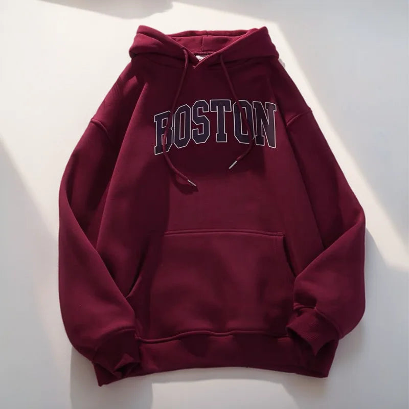 Hooded Hoodies Winter Clothes Woman Sherpa Abstract Lettering Youthwear Ribbed Hem Autunm Reducing Age Washable Apparel Abstract - ATFH