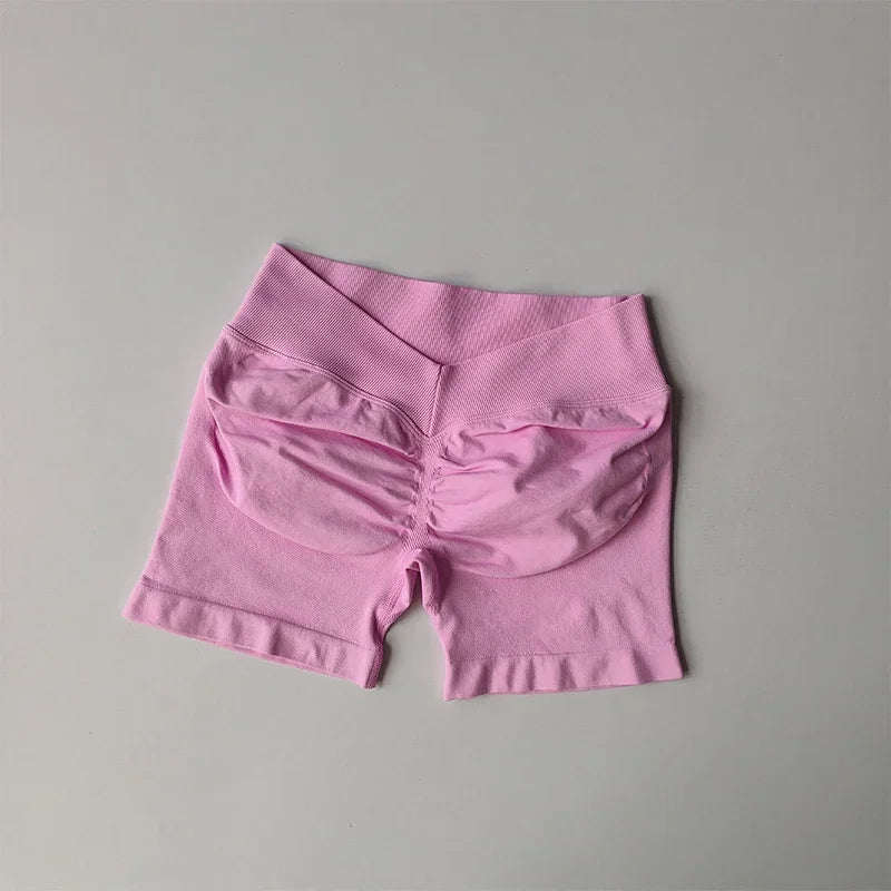 High-Waisted Peach Butt-Lifting Fitness Gym Sports Shorts for Women Tight-Fitting Belly-Control Outdoor Running Training Yoga
