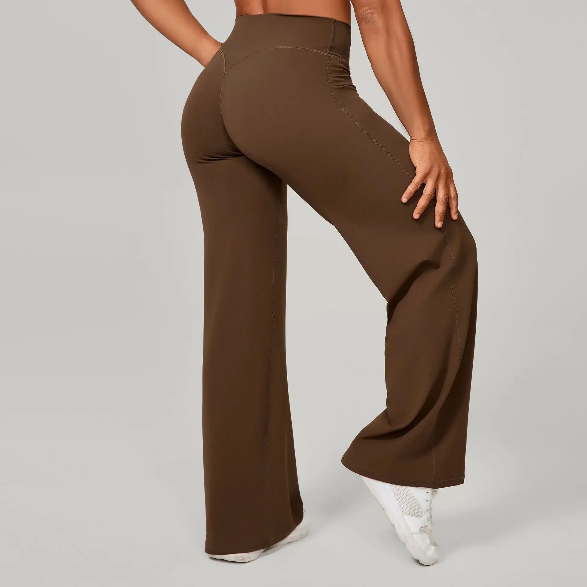 Women Straight-Leg Sports Pants Gym Clothing Naked Feeling Compression Wide Leg Yoga Leggings Pilates Fitness Tights XP01 ATFH