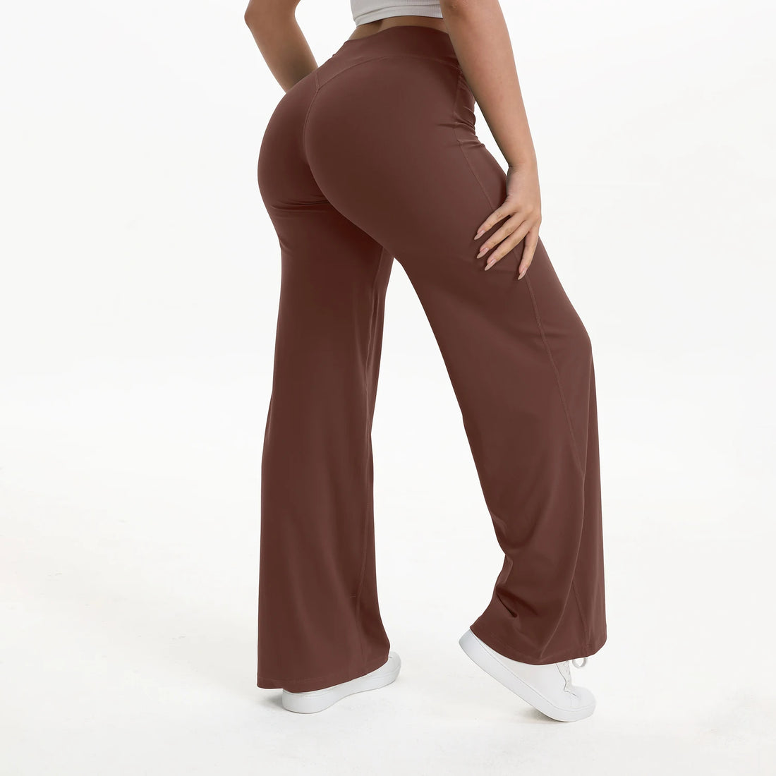 NCLAGEN SoftMotion Straight Leg Bottoms Women's Mid-Waist Yoga Pants GYM Leggings Naked Feel Pilates Running Sports Trousers - ATFH