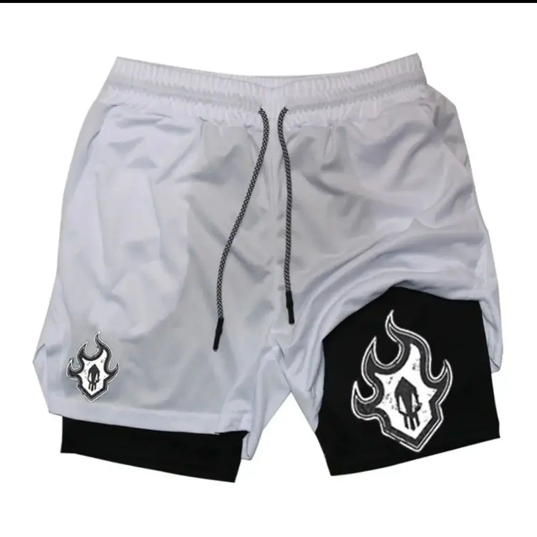2025 New Summer Anime Pattern Print Adult Double-Layer Fashion Fitness Casual Shorts
