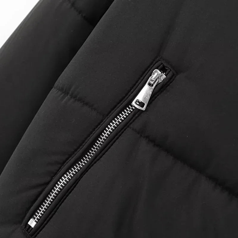 Women Casual Solid Black Jacket Coat Thickened Warm Winter Coat Female Elegant Lady Long Sleeve Fashion Tops Outwear Streetwear