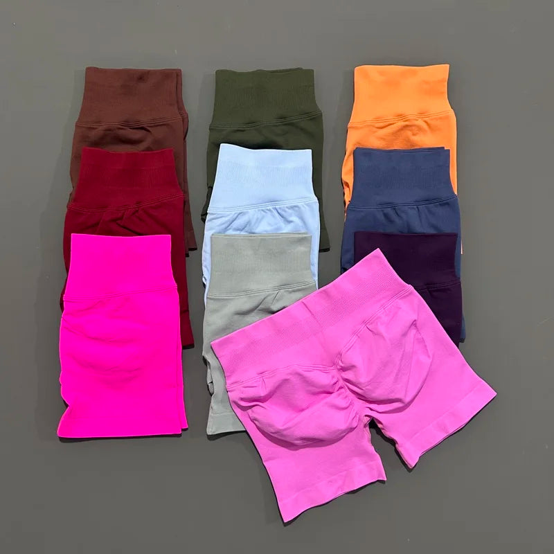 HISTELLO Impacts Shorts 4.5" Women Fitness Sports Biker Shorts Low Waist Gym Short Workout Scrunch Butt Yoga Seamless Leggings Tahsi Fashion House