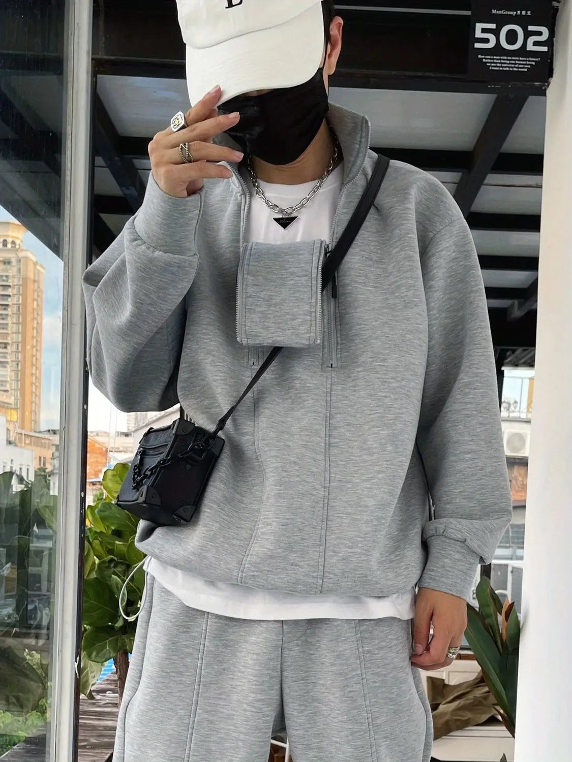 Autumn Winter 2026 New Sports and Leisure Suit Fashion Jacket Sweater Sweatpants Ruffian Handsome Baggy Men's Clothing Set - ATFH