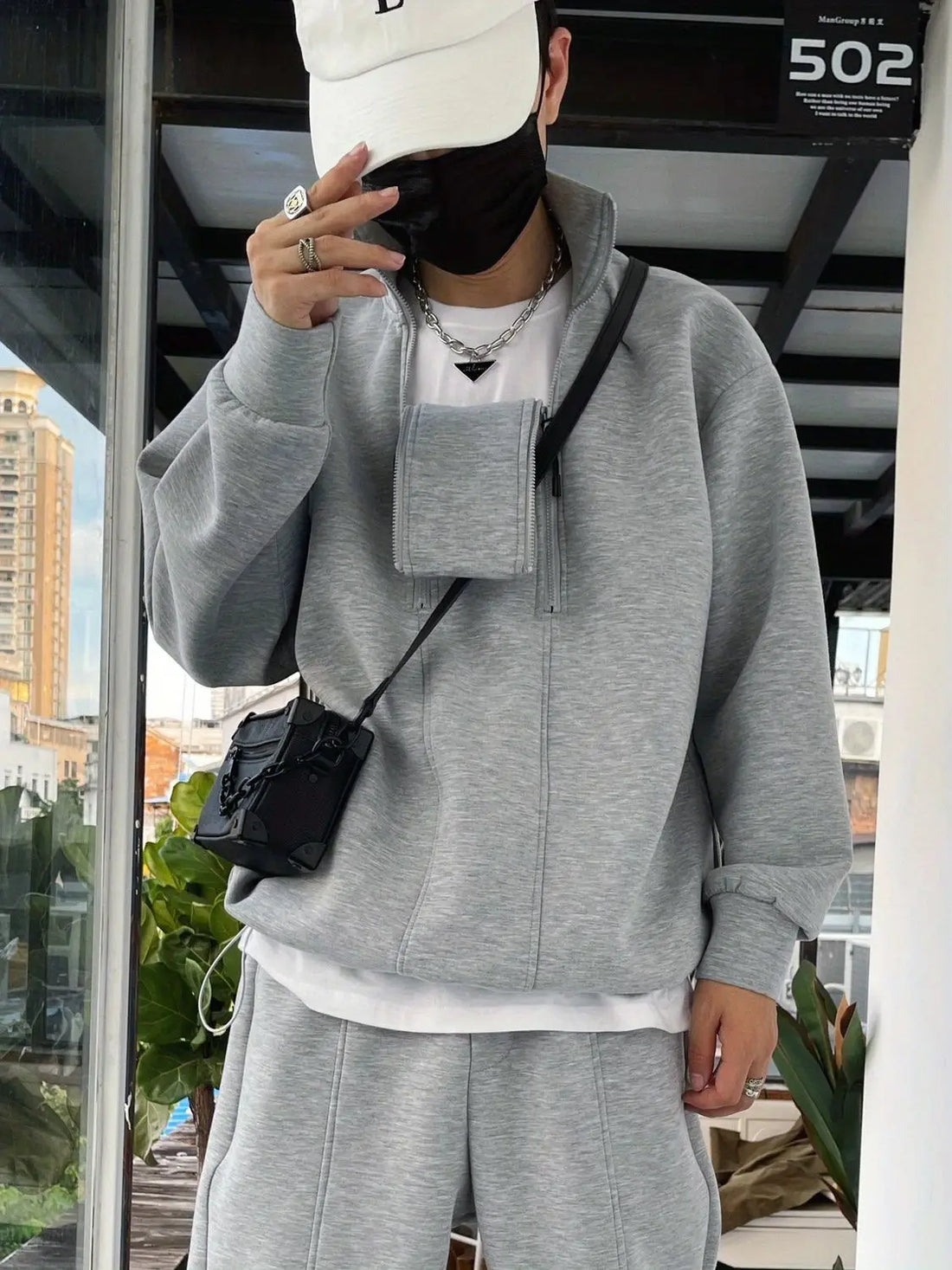 Autumn Winter 2026 New Sports and Leisure Suit Fashion Jacket Sweater Sweatpants Ruffian Handsome Baggy Men's Clothing Set - ATFH